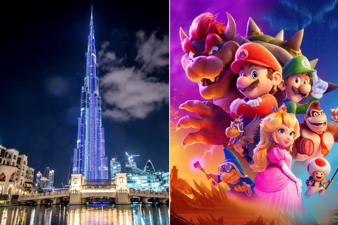Super Mario Bros. on Burj Khalifa