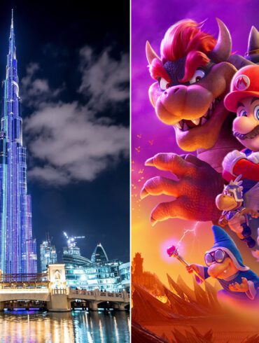 Super Mario Bros. on Burj Khalifa