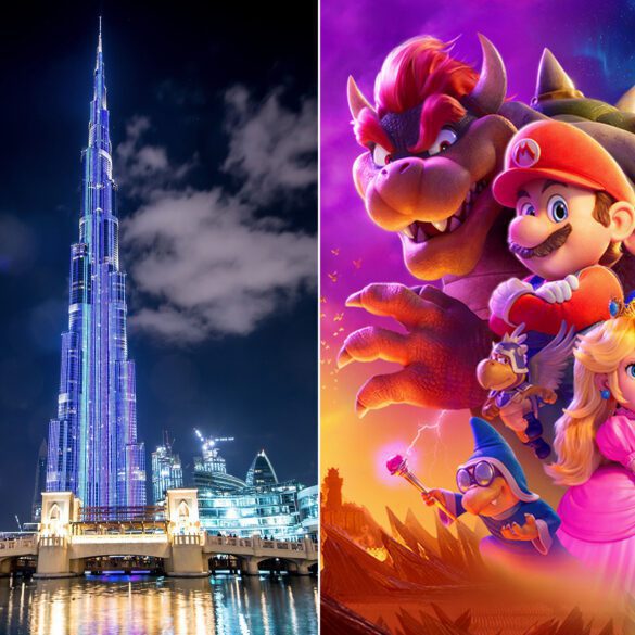 Super Mario Bros. on Burj Khalifa