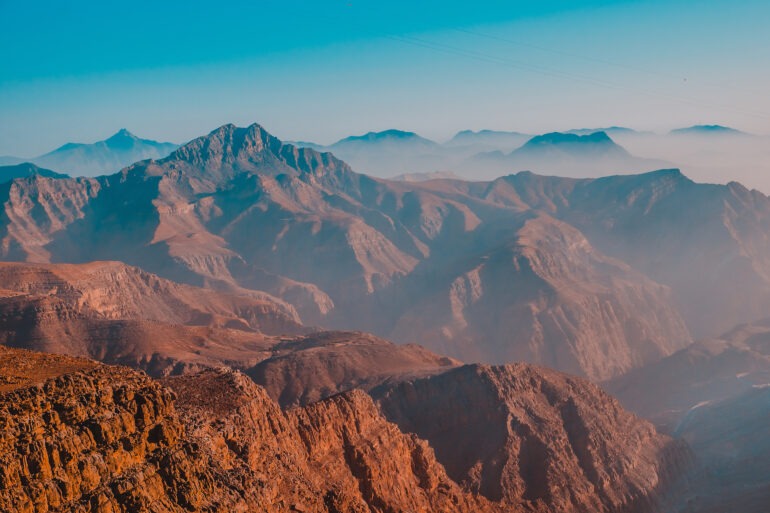 Jebel Jais in Ras Al Khaimah on the Hajar Mountain Range