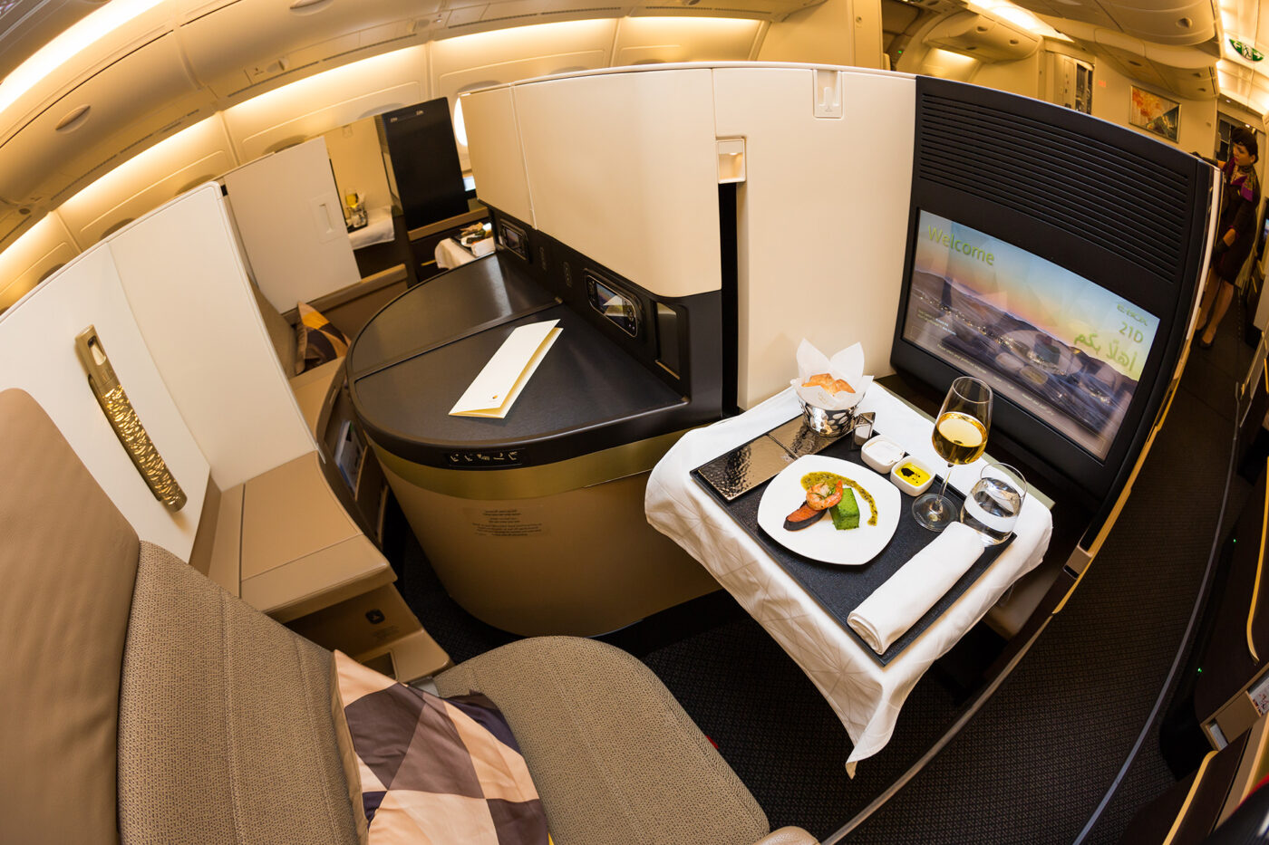 Etihad Airways business class on Airbus A380