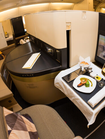 Etihad Airways business class on Airbus A380