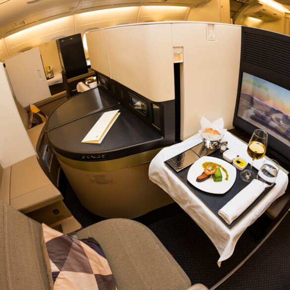Etihad Airways business class on Airbus A380