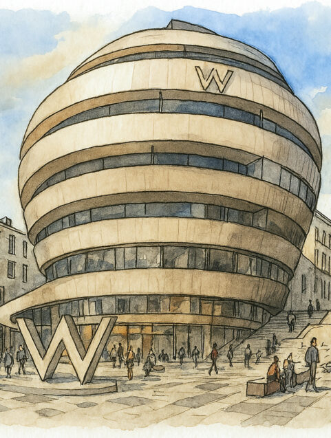 Illustrated sketch of W Edinburgh hotel