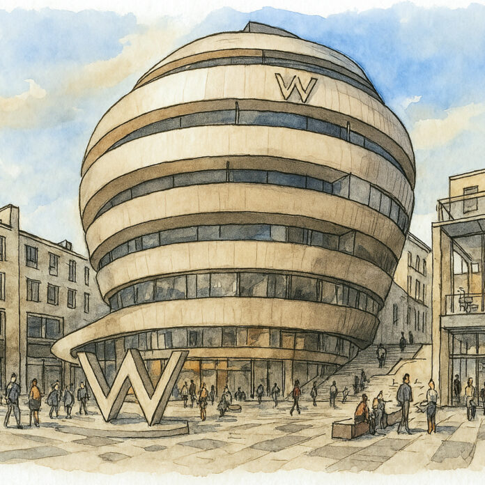 Illustrated sketch of W Edinburgh hotel