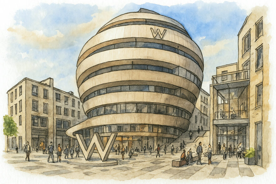 Illustrated sketch of W Edinburgh hotel