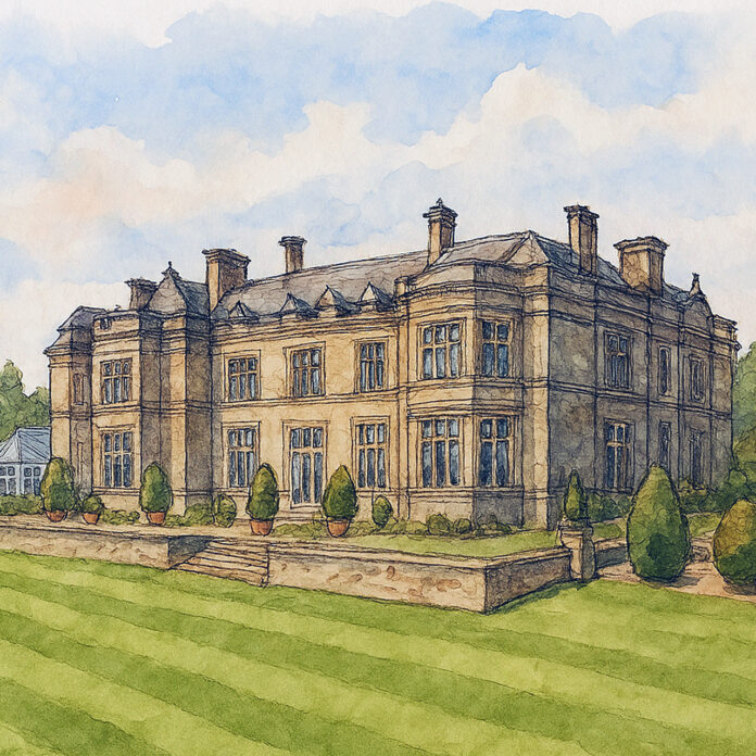 Illustrated sketch of Matfen Hall