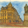 Illustrated sketch of RÌGH Residences in Edinburgh