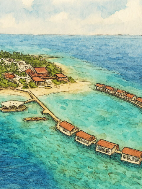 Illustrated sketch of The Westin Maldives Miriandhoo Resort