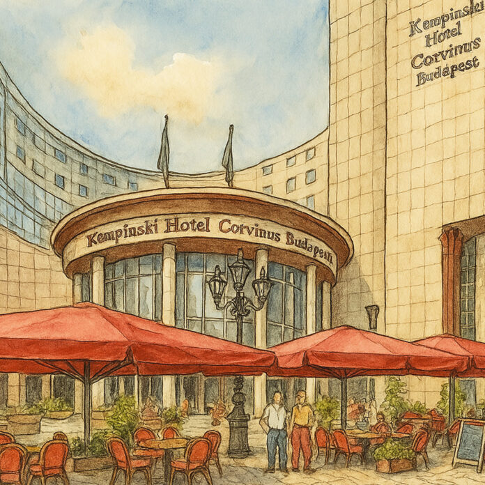 Illustrated sketch of Kempinski Hotel Corvinus Budapest
